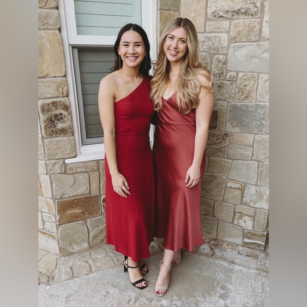 BHLDN Jenny Yoo Marcy Satin Rust slip dress - Picture 6 of 8